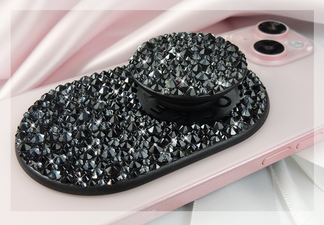 Popsocket Bling Custom With Swarovski Crystals New Swappable Top Pop sockets Phone Grip deals Red or Turquoise Crystals